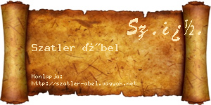 Szatler Ábel névjegykártya